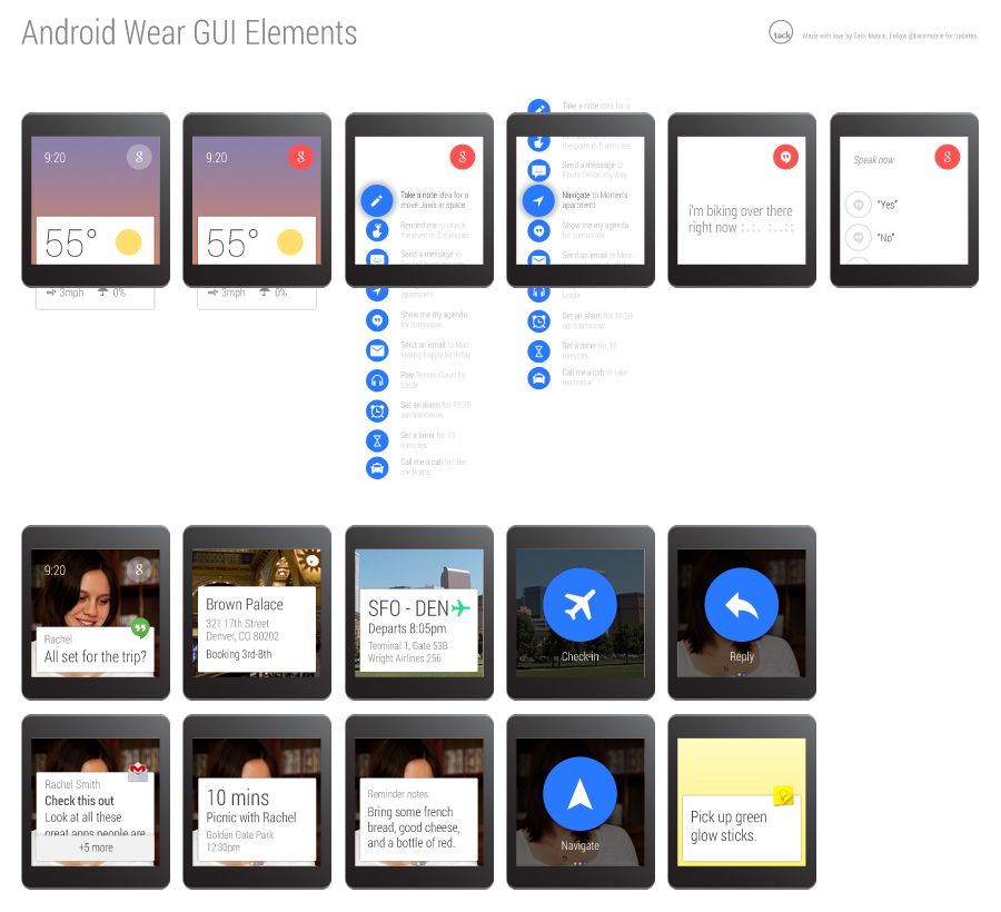 Android Wear GUI Mock Ups